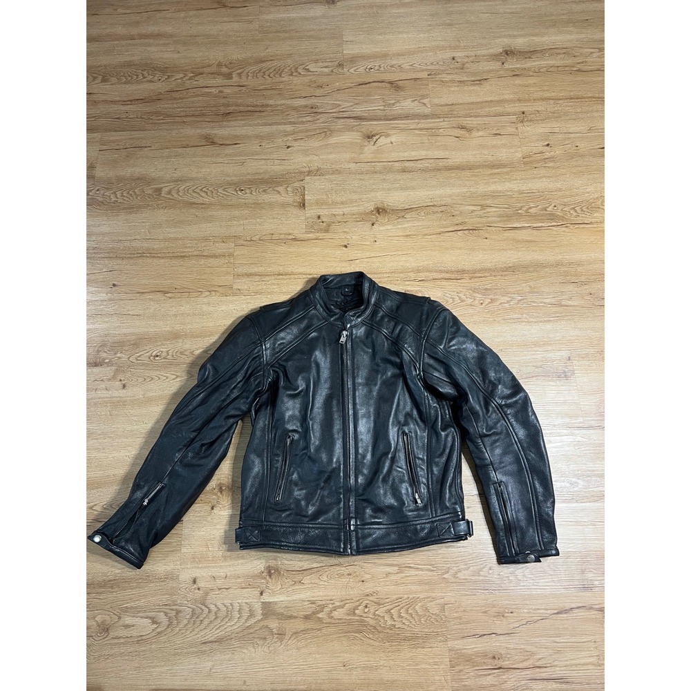 AGV Sport Womens L Black Leather Motorcycle Jacket Biker Riding Full Zip